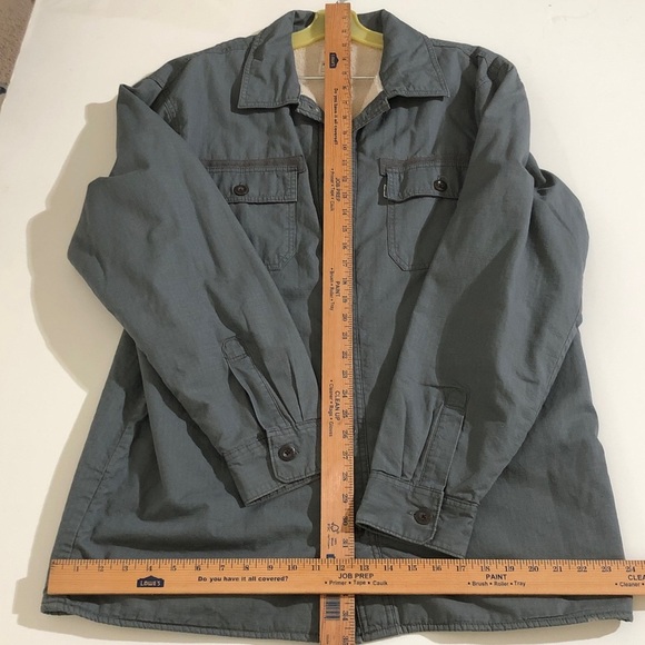 Levi's Men's Charcoal gray green long sleeve sherpa lined Shirt Jacket sz Large - Picture 8 of 16